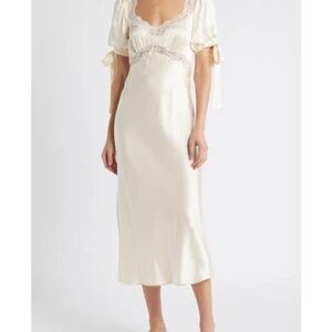 Reformation x Kacey Musgraves Stella Lace Trim Silk Midi Dress